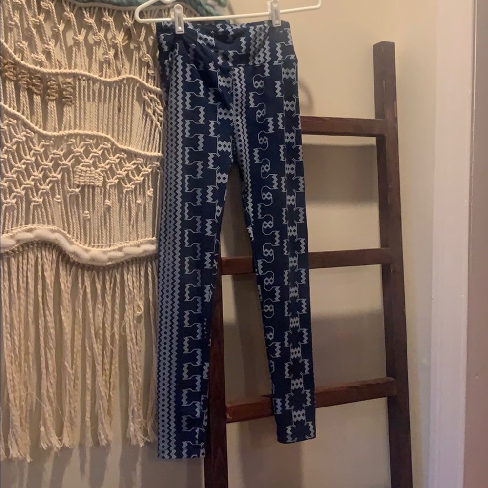 LULAROE Print Blue Leggings